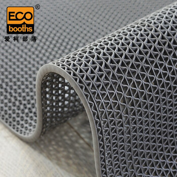 爱柯部落 S型镂空防滑垫 PVC网格疏水地垫浴室泳池卫生间0.9m×20m厚5mm灰色经济款110174