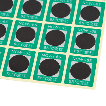 TFN NCW1 可逆性测温贴 感温纸 单片 黑变红 NCW1-65度 一张（25片）