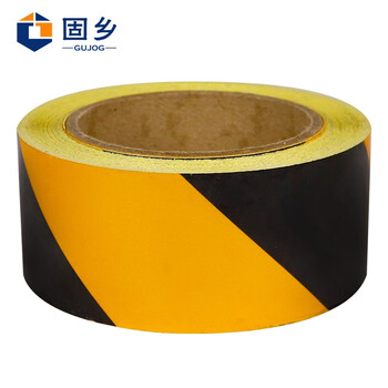 固乡反光警示胶带 反光带 安全（反光膜5CM黑黄）地面/墙面 车库用地贴标识带反光贴 反光条警示条