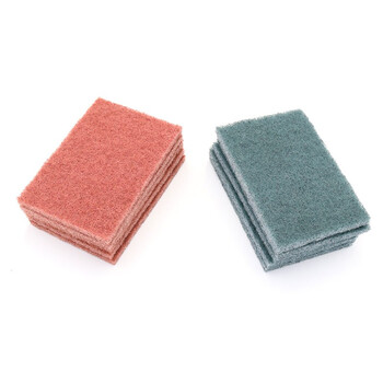 金固牢 KCly-47 金刚砂清洁百洁布洗碗布 （10片）除油清洁布耐磨除锈尼龙刷锅抹布 红色