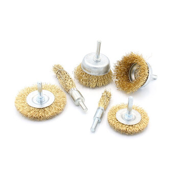 冰禹 BY-7079 不锈钢带柄笔型除锈钢丝刷子 电钻刷头打磨头 抛光清洁钢丝刷（10个） 直径100杆平