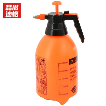 赫思迪格 JG-143 喷壶 气压式洒水壶 喷雾器 浇花喷壶 清洁工具 喷水喷壶 橙红3L