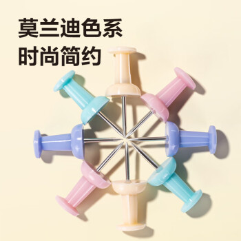 得力(deli)莫兰迪彩色工字钉 软木画板按钉 绘画图钉 可钉墙无痕泡钉 大头钉/照片钉 35枚/盒 0021-A