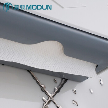 莫顿（MODUN）挂壁式防水手纸箱 擦手纸盒免打孔纸巾盒 M-5821 ABS白色+免钉螺丝贴