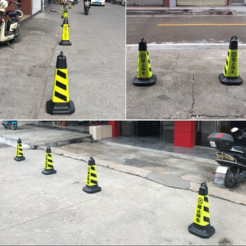 趣行 反光路锥塑料方锥桶 黑黄色禁止停车专用车位 停车场门口禁停标识 反光路障警示柱占车位雪糕筒交通设施