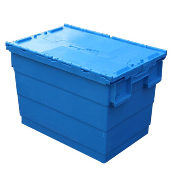 元汗K600-315斜插式物流箱600*400*315 蓝色 加厚周转箱可盖储物箱运输箱 定制