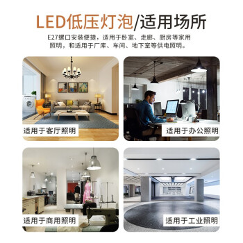 誉翊 LED节能灯泡 低压12-85V室内球泡E27螺口客厅卧室照明灯E27螺口 低压高富帅款 30W 白光