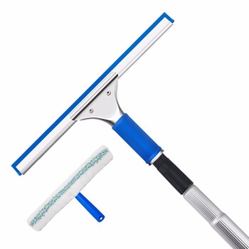 兰诗 L-2034 玻璃清洁套装铝合金拼接杆（3米2节杆+玻璃刮+T头擦+铲刀+除尘掸）五件套