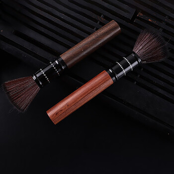 兰诗 WYQ0149 圆头毛刷茶刷扫水刷子笔刷茶具配件清洁刷 黑檀款毛刷