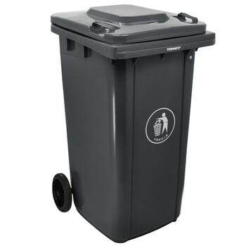 兰诗（LAUTEE）YY- 240B 可挂车户外环卫物业商用大号垃圾桶 灰色240L