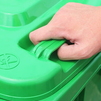 庄太太 【脚踏款120升绿色】户外环卫带盖脚踏式垃圾桶分类果皮箱