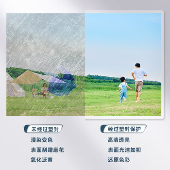 得力（deli）过塑机塑封机膜过塑膜 加厚型护卡膜 塑封膜 216×303mm A4 100张/包【3817】