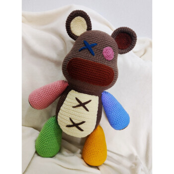 提伯斯熊暴力熊提伯斯钩针情侣娃娃材料包成品超大号玩偶礼物拼接成品