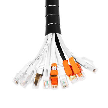 聚远 JUYUAN 理线管包线管束线管电线收纳固定整理绕线器束线器电源理线器黑色2米长直径28mm 5根起售 1根价