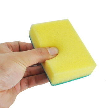 益美得 QJK005 含砂百洁布海绵清洁块清洁擦拭洗碗抹布 双面海绵（5块装）