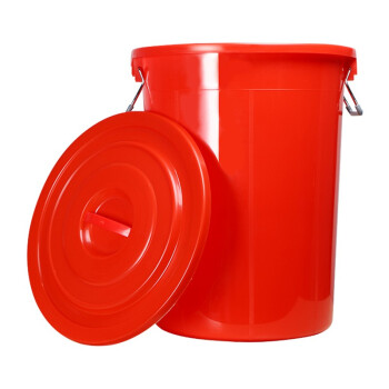 贺曼工业水桶红色100L塑料水桶外径500*620mm储水桶工业圆桶含盖