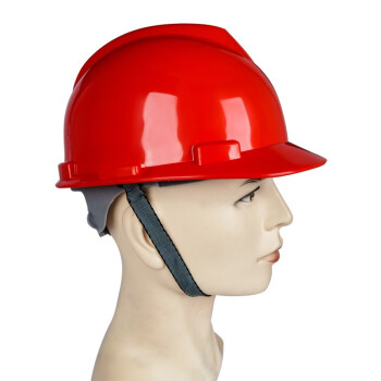 荣裕2003国标V字型PE安全帽 骑行头盔工地工程建筑电力施工防砸抗冲击头盔 红色 定制