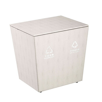 南 GPX-45L 南方套皮分类环保房间桶 铁烤漆内桶 浅灰紫檀木纹 带盖分类垃圾桶 电梯口果皮桶 公用垃圾桶