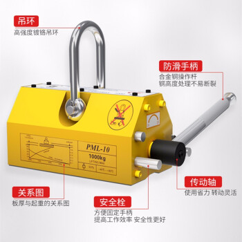 艾科堡 永磁起重器1000kg/1吨经济款磁铁起重工具磁力吊磁盘强力磁吸铁吊装器 AKB-QZQ-28