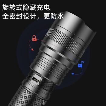 神火(supfire)强光手电筒USB充电式 超亮远射LED超长续航防水家庭骑行应急灯定制L6-H