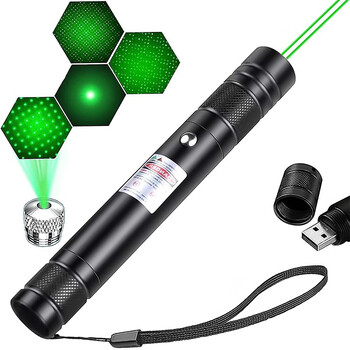 典元大功率强光激光笔灯绿光户外远射售楼红外线激光指星笔 （外观黑+绿光+满天星）