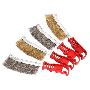 金诗洛 KSL948 钢丝刀刷 镀铜除锈刷 不锈钢丝刷 清洁刷 刀型刷子 不锈钢丝刷（1把）