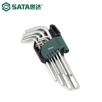 世达（SATA）09107A 9件铬钒钢加长内六角扳手组套