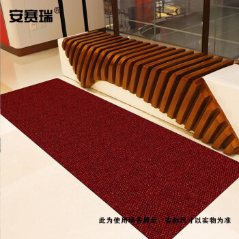 安赛瑞 菠萝纹地垫 除尘吸水进门防滑地垫 100×120cm 酒店商场公司机场入口脚垫 红色 710422