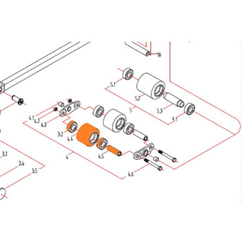 德国永恒力配件 手动托盘车聚氨酯双承载轮组件 钢芯聚氨酯双轮含轴承及双轮管轴 适用于AM22