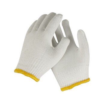 大杨159工地劳保手套12双 加厚耐磨600克白尼龙手套 高密度白线工作防护手套 定制