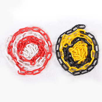 海斯迪克 警示路锥链条 警示柱路障雪糕筒连接件警戒隔离链条 红白25米带2个挂钩 gnjz-1055