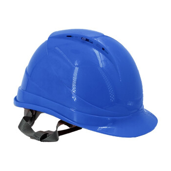 Raxwell RW5103 V型ABS安全帽新国标透气防砸绝缘建筑工地施工电力工程 蓝色1顶