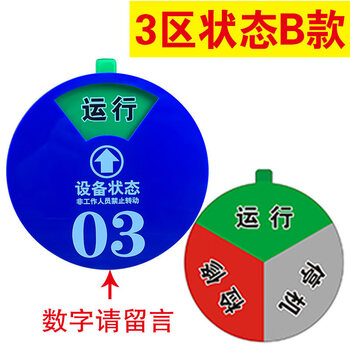 旷尔 机器设备状态标识牌 新编码号码磁吸式 数字标牌旋转亚克力运行管理制定【3区B款 8×8cm】