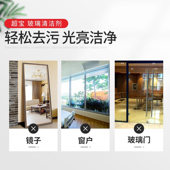 超宝 玻璃清洁剂 浴室玻璃水垢多功能强力去污除垢养护保养汽车窗去水渍印DFF022 3.8L/瓶