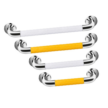 安赛瑞 不锈钢安全扶手 厕所卫生间马桶扶手杆浴室挂件 一字型走廊通道电镀扶手 黄色 38cm 26888