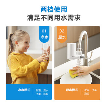 飞利浦（PHILIPS）水龙头净水器家用水龙头前置过滤器 厨房自来水过滤器净水机 AWP3600一机三芯套装