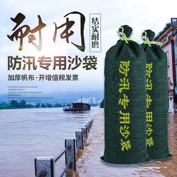 东消 防汛沙袋抗洪防汛专用沙袋防水灾帆布袋地下室车库电梯井挡水防积水防洪涝 抽绳款50*25cm（空袋）