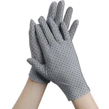 大杨191满天星可触屏女士礼仪手套 薄高弹不掉毛 灰色10双 接待礼宾无尘氨纶手套 定制