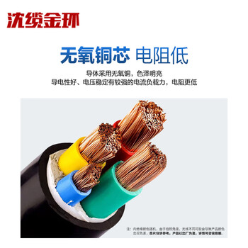 沈缆金环 ZR-RVVZ-0.6/1KV-4*70+1*35mm² 国标通信机房用阻燃软电缆 1米