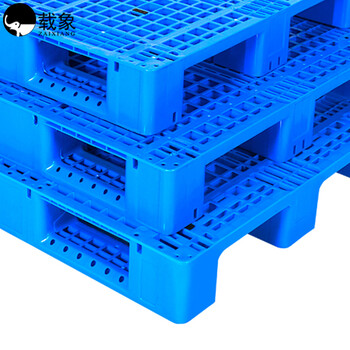 载象网格塑料川字托盘 工业叉车板垫仓板 长方型物流仓库防潮托盘全新料卡板1200*1000*150（加8根钢管)