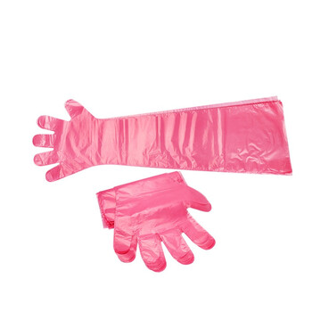 亿箬 畜牧兽用一次性长臂手套 猪牛羊用输精人工授精手套 接生手套检查助产手套 粉色/100支/盒