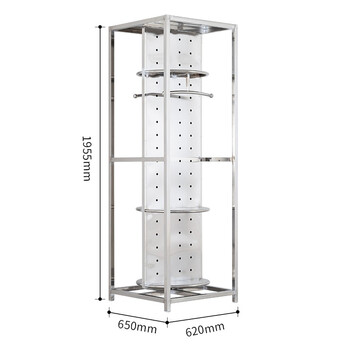 贺曼201不锈钢消防战斗服架可旋转救援服装衣帽架单人位高1955宽620深650