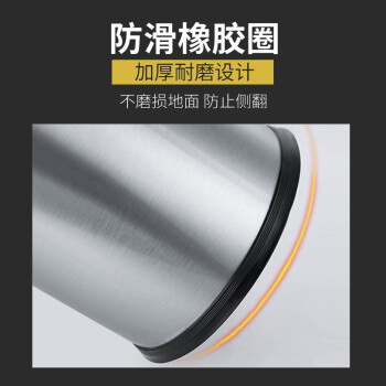 益美得 CY19 不锈钢垃圾桶 酒店商场大堂电梯口立式圆形垃圾桶果皮桶港式翻盖桶垃圾箱 半投小号25*62