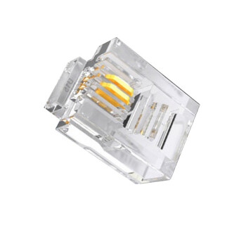 山泽 电话水晶头6P2C2芯电话线接头RJ11语音电话线水晶头 100个/盒 SJT-32100