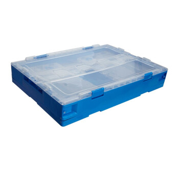 元汗K530-250玩具配件衣物可折叠收纳箱35升 透明蓝 整理盒储物箱车用置物箱 定制