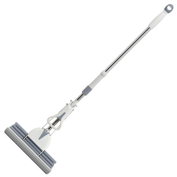 益美得 FH-1362 不锈钢伸缩拖把挤水吸水地拖胶棉拖布免手洗拖把  27CM