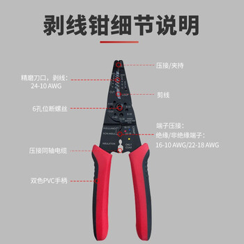 安捷宝 Angel power 剥线钳多功能剥皮器电工压线拨线钳子电缆电线破线钳子 剥线钳 AD-QZ8R