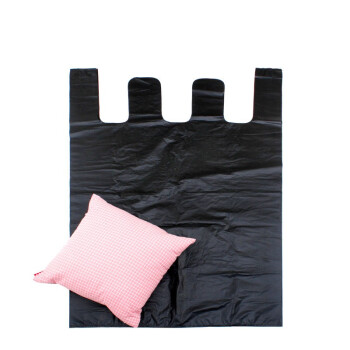 森活色彩优袋黑色背心式垃圾袋 手提式收纳袋塑料袋 酒店物业环卫清洁袋 5丝55*80cm（50只装）