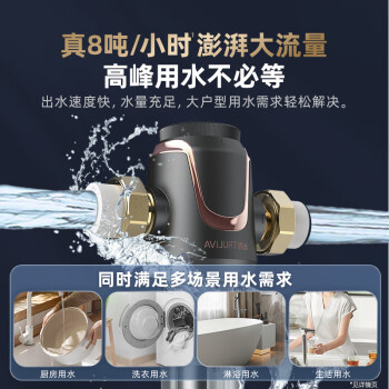 沁园（TRULIVA）家用入户自来水前置过滤器 8T大通量40微米手动正反冲洗过滤器 压力表监控全屋净水器P-A5510