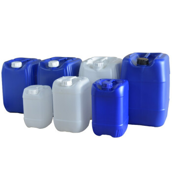贺曼化工桶堆码桶塑料桶废液桶加厚带盖工业桶塑料桶包装桶20L蓝色方形桶